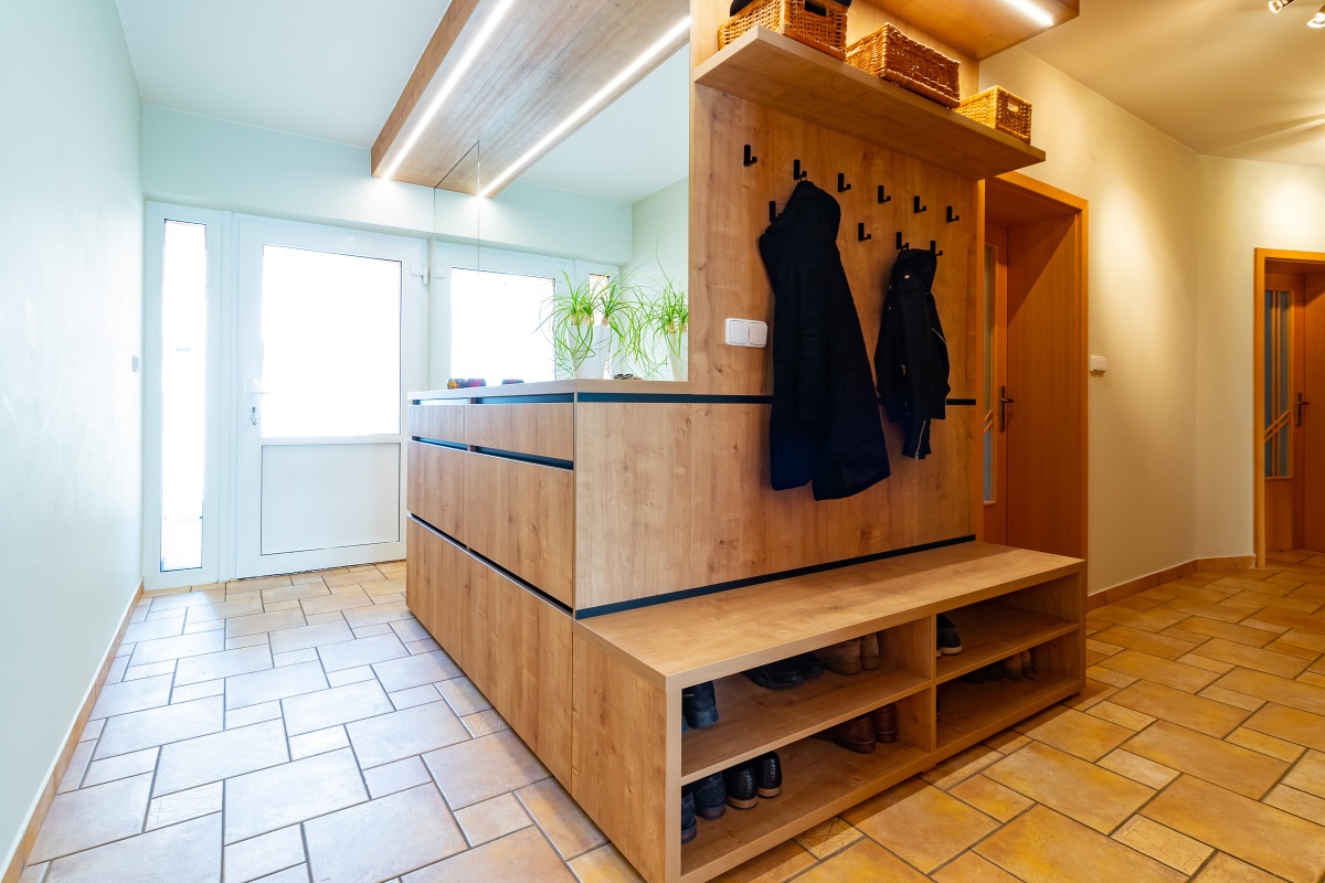 Bookcase and Entrance Hall