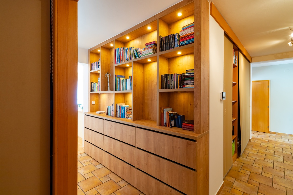 Bookcase and Entrance Hall